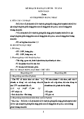 Kế hoạch bài dạy các môn Lớp 5 - Tuần 8