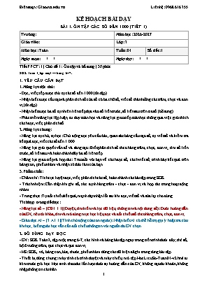Giáo án Toán 3 tích hợp năng lực số và AI học kì 1 năm học 2026-2027